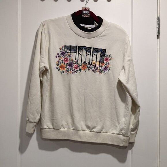 Tanjay Cat embroidered  Crewneck - Picture 1 of 2